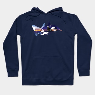 Orcas framing the Lime Kiln Point lighthouse Hoodie